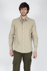 Brave Soul Camisa de linho de manga comprida castanho