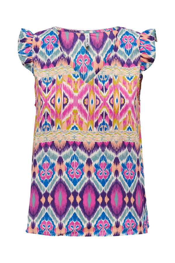 Only Blusa sin mangas volantes rosa