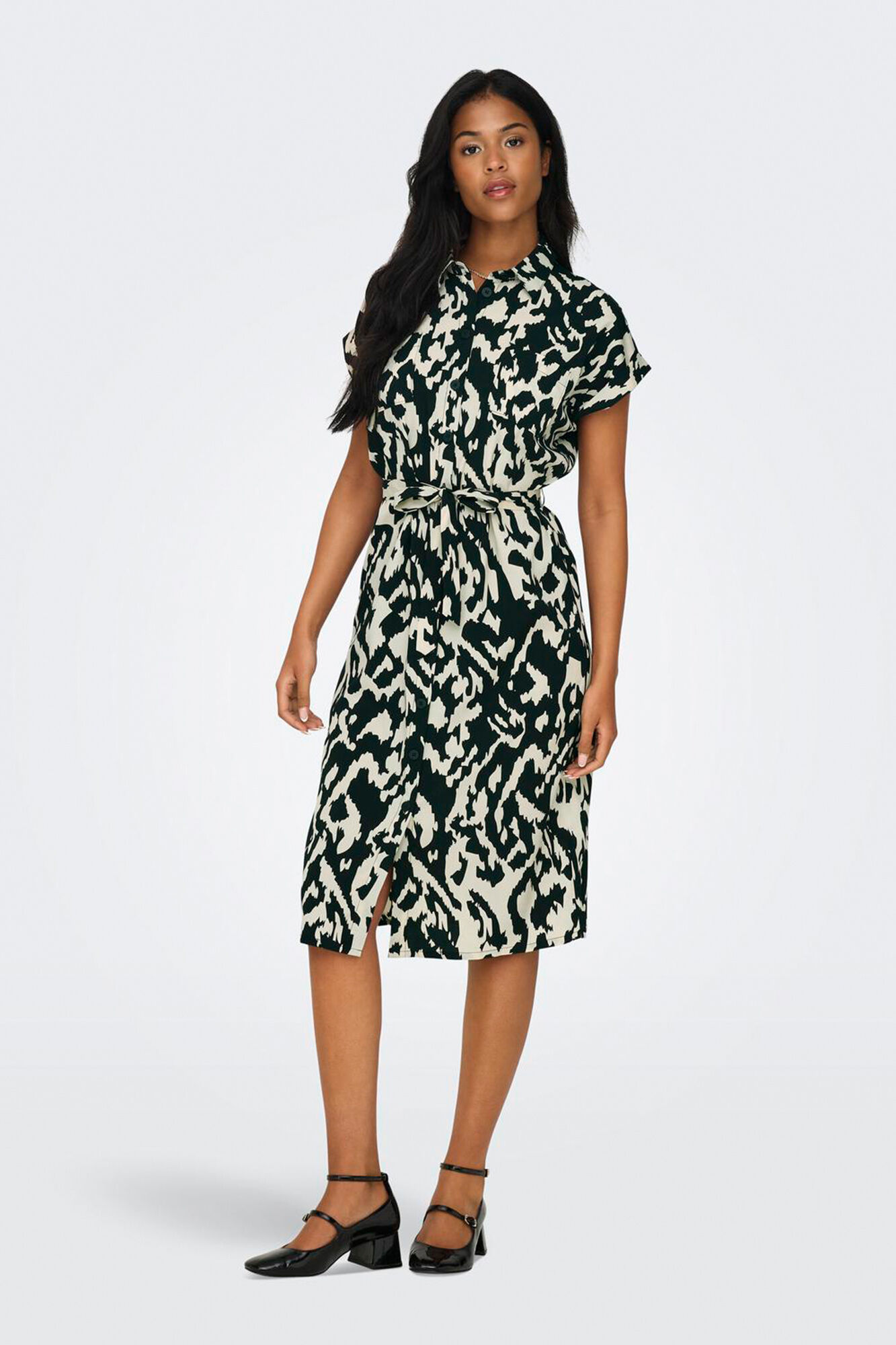 Only Vestido camiseiro midi