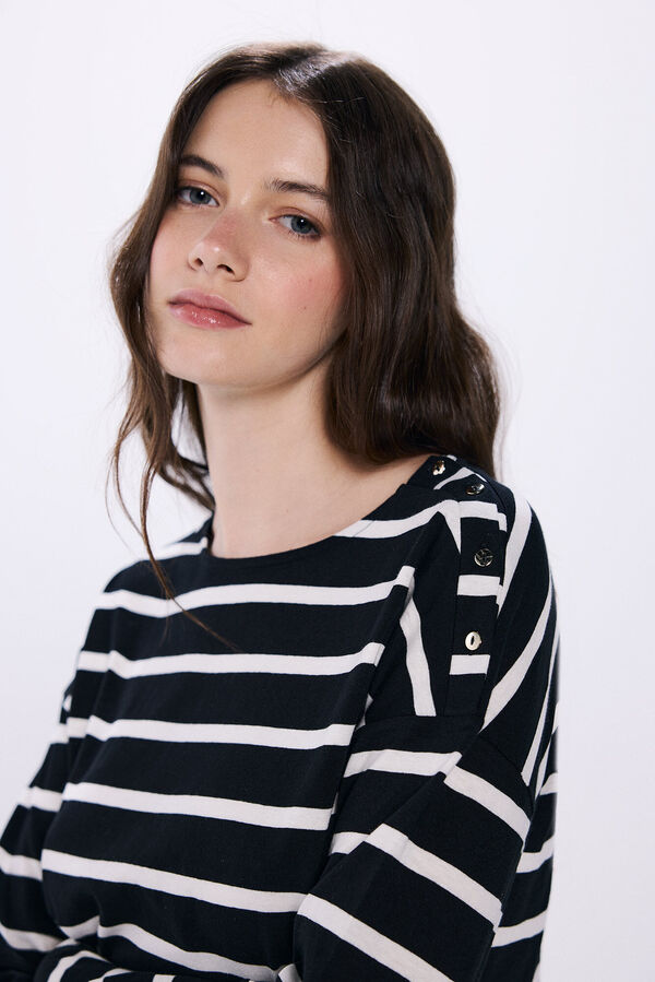 Springfield Camiseta cuello barca botones negro