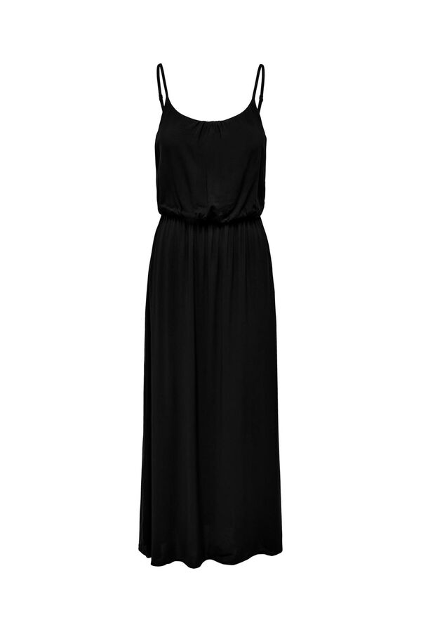 Only Vestido longo com al&ccedil;as ajust&aacute;veis preto