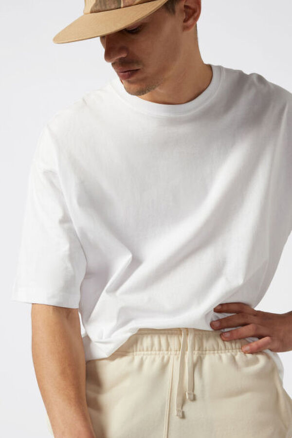 Champion Bermudas masculinas de algodão bege