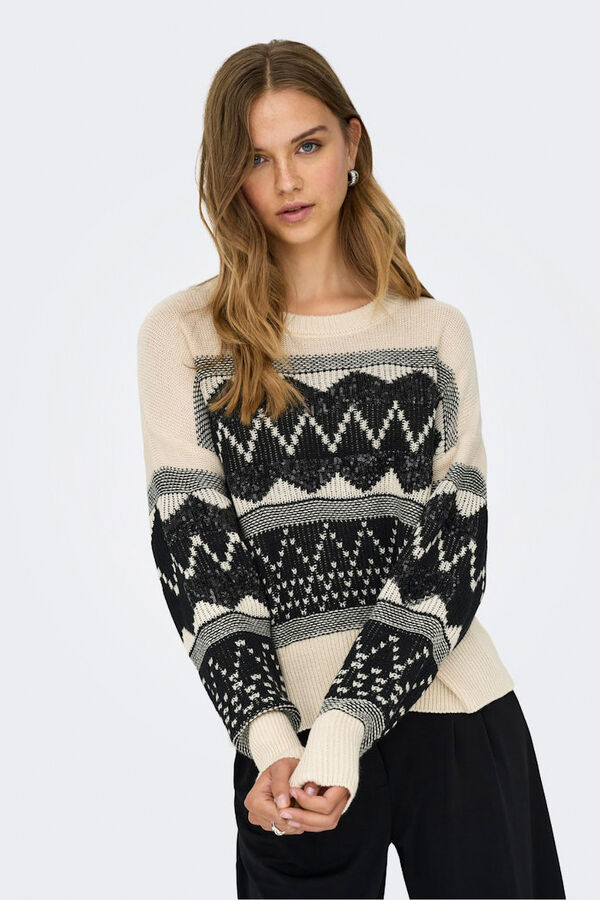 Only Su&eacute;ter de lantejoulas branco