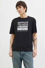 Jack & Jones Camiseta estampada com caimento relaxado preto