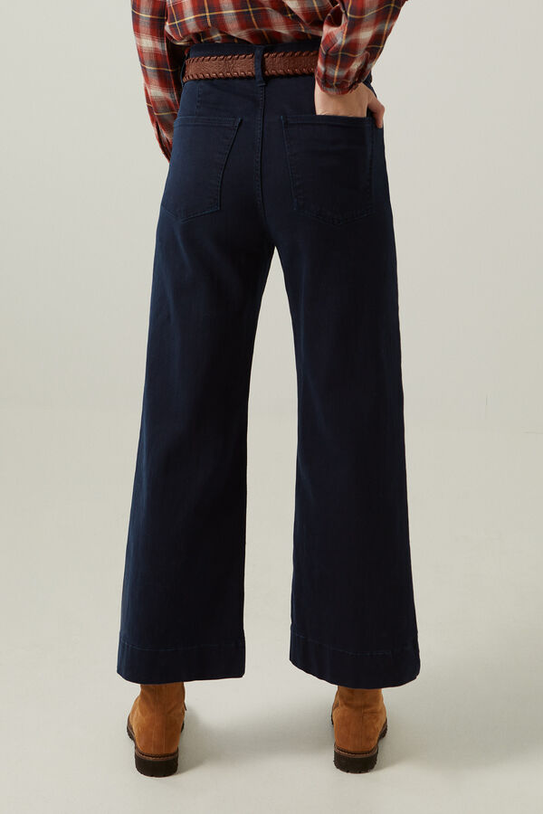 Springfield Pantalón culotte color azul indigo