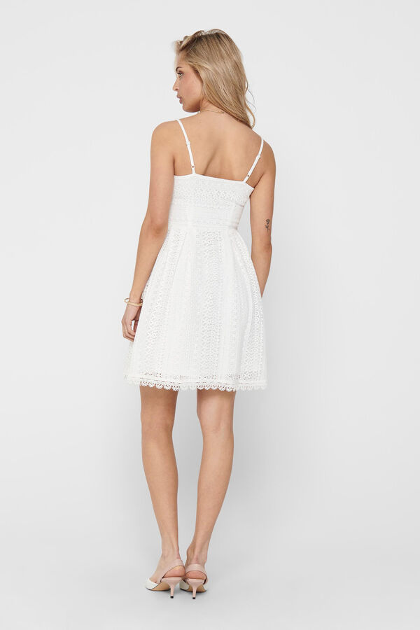 Only Vestido de tirantes encaje blanco