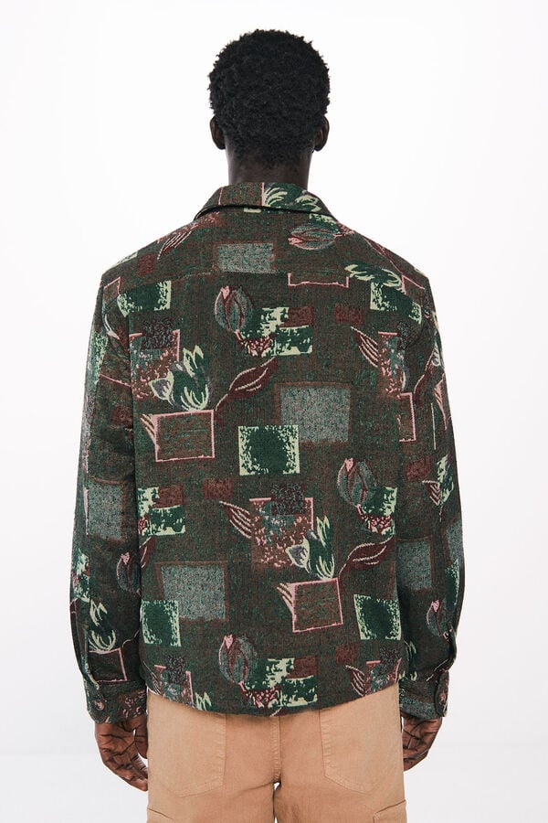 Springfield Sobrecamisa em tecido tape&ccedil;aria azul