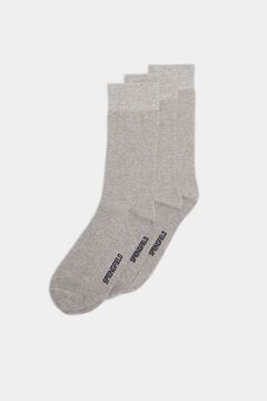 Springfield Pack 3 calcetines lisos monocolor gris oscuro