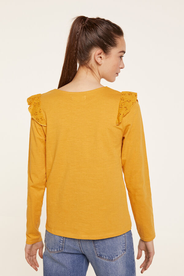 Springfield T-shirt Bimatéria Crochet amarelo