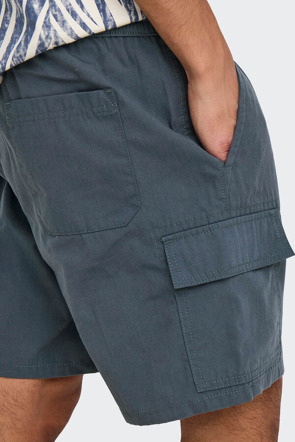 Only & Sons Cal&ccedil;&otilde;es cargo cinzento