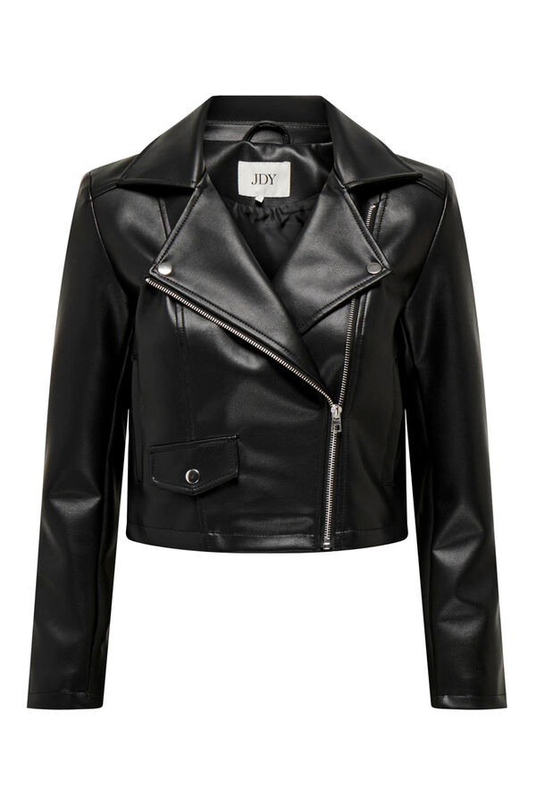 JDY Cazadora de polipiel negro