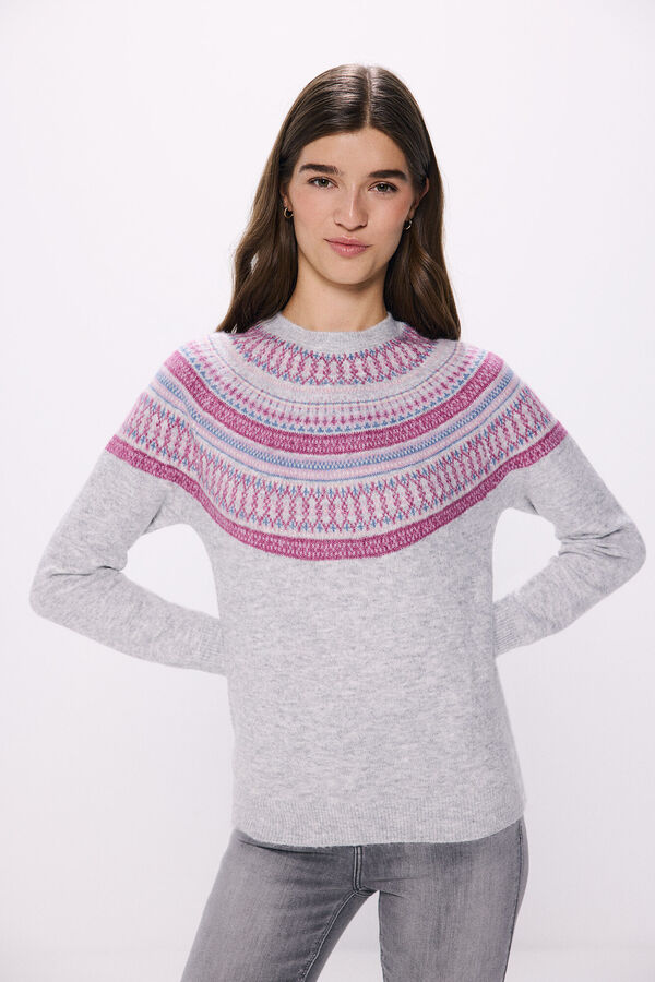 Springfield Jersey cenefas jacquard violeta gris