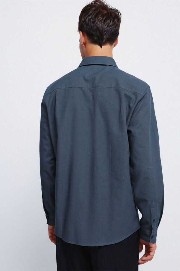 Springfield Camisa social estruturada bicolor azul