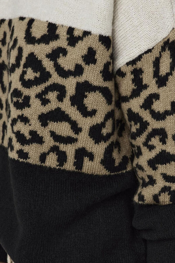 Only Jersey con estampado animal print gris