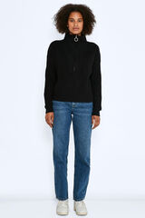 Noisy May Camisola de malha oversize de gola alta preto