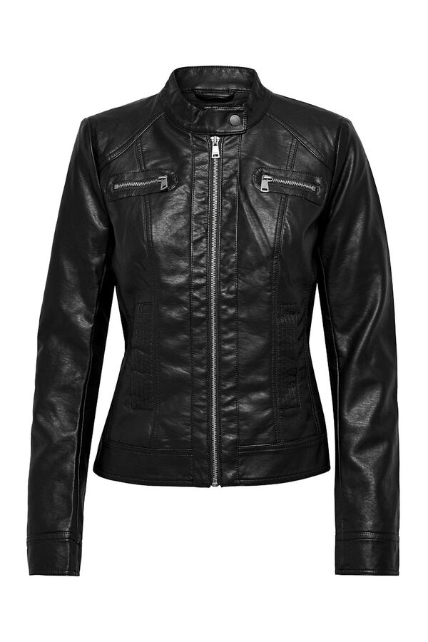 Only Chaqueta biker piel vegana negro