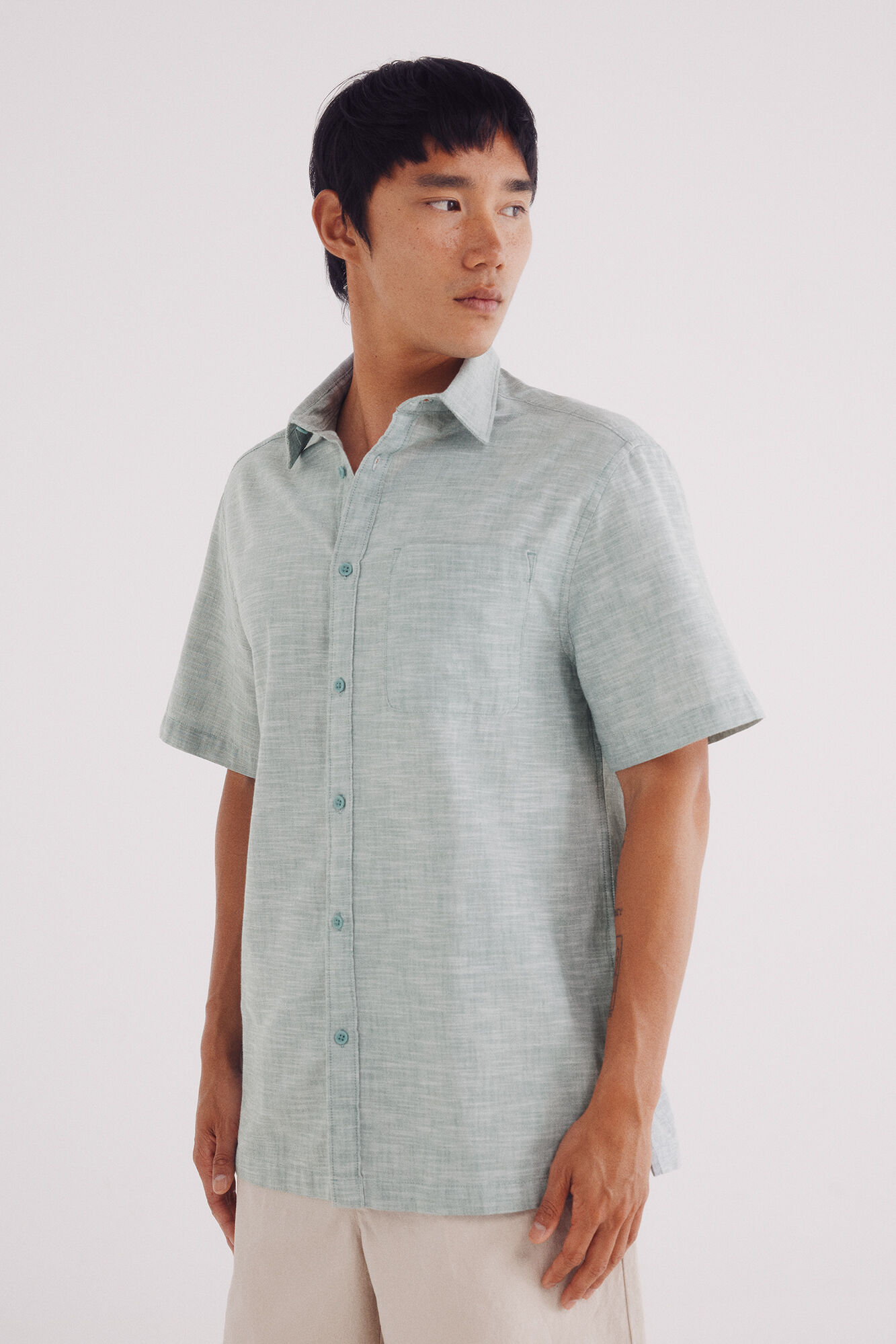 Springfield Camisa manga corta tipo lino
