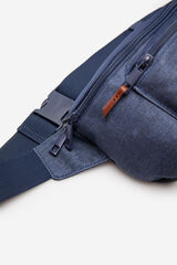 Springfield Bolsa de cintura com combinação de tecido azul azul