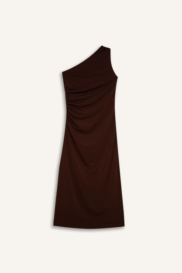 DeFacto Vestido midi ajustado tostado