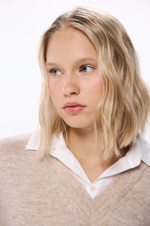 Springfield Camisola de camisa combinada cru