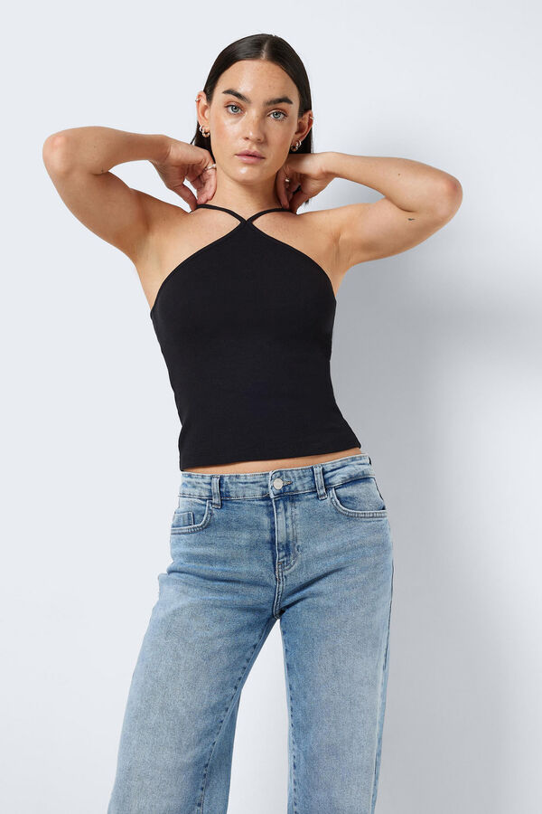Noisy May Top tirantes cuello halter negro