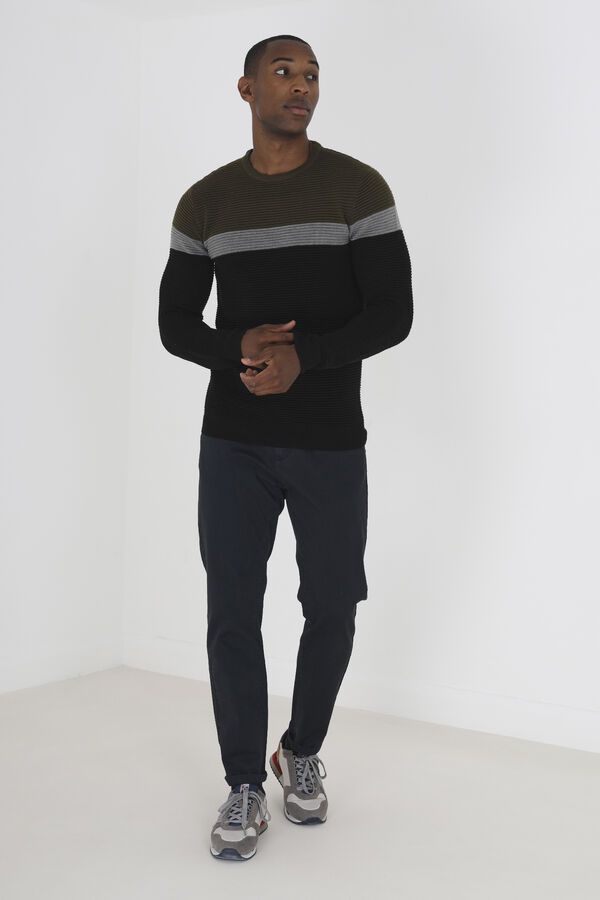 Brave Soul Jersey panelado con canal&eacute; negro