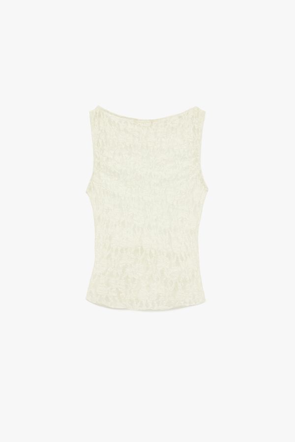 Koton Blusa de renda bege