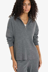 DeFacto Jersey con media cremallera gris