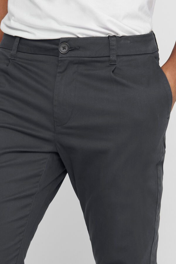 Only & Sons Cal&ccedil;as compridas cal&ccedil;as chino masculinas cinzento