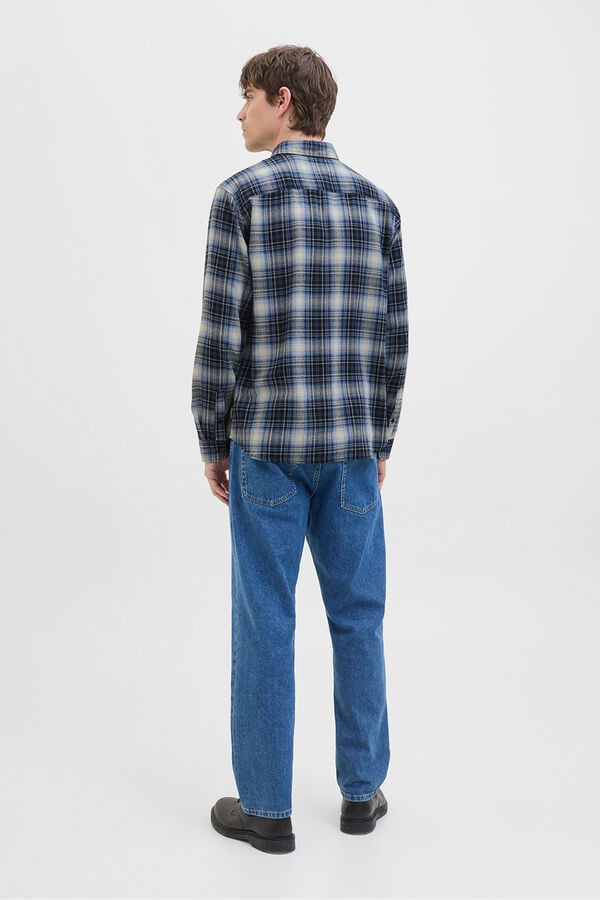JJ REBEL Camisa xadrez regular fit azul