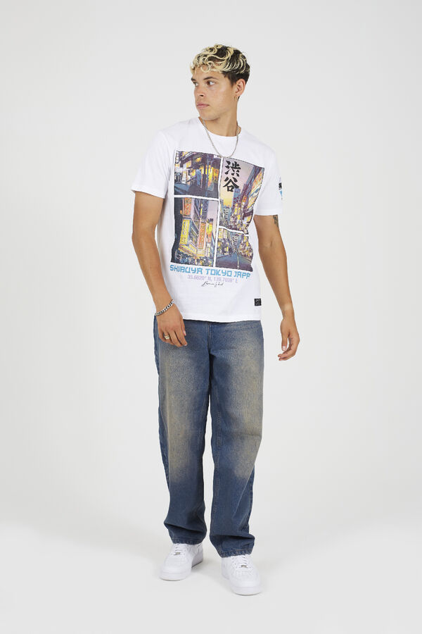 Brave Soul T-shirt de manga curta estampada branco