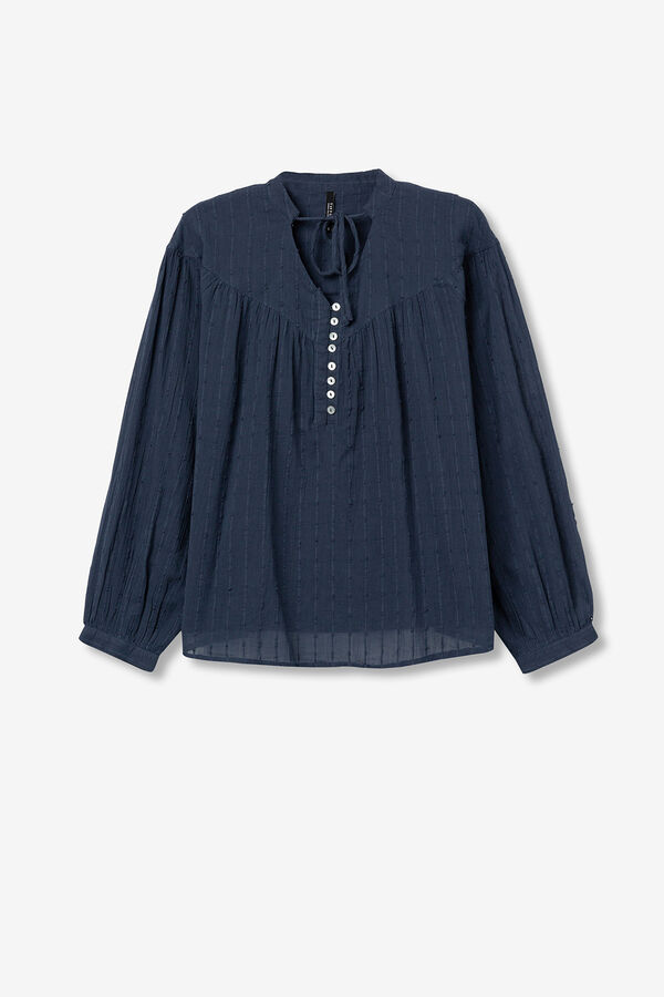 Tiffosi Blusa Texturizada Corte Relajado azul