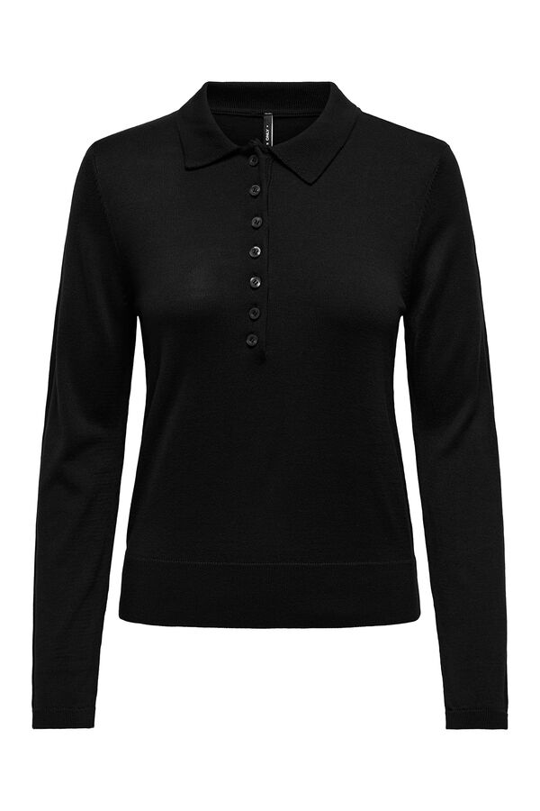 Only Camisola gola polo preto
