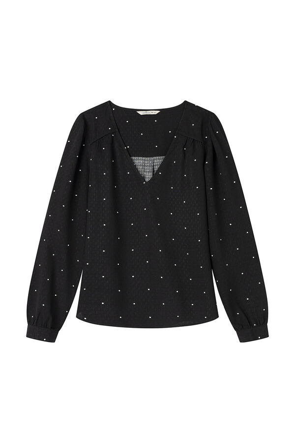 Springfield Blusa fluida negro