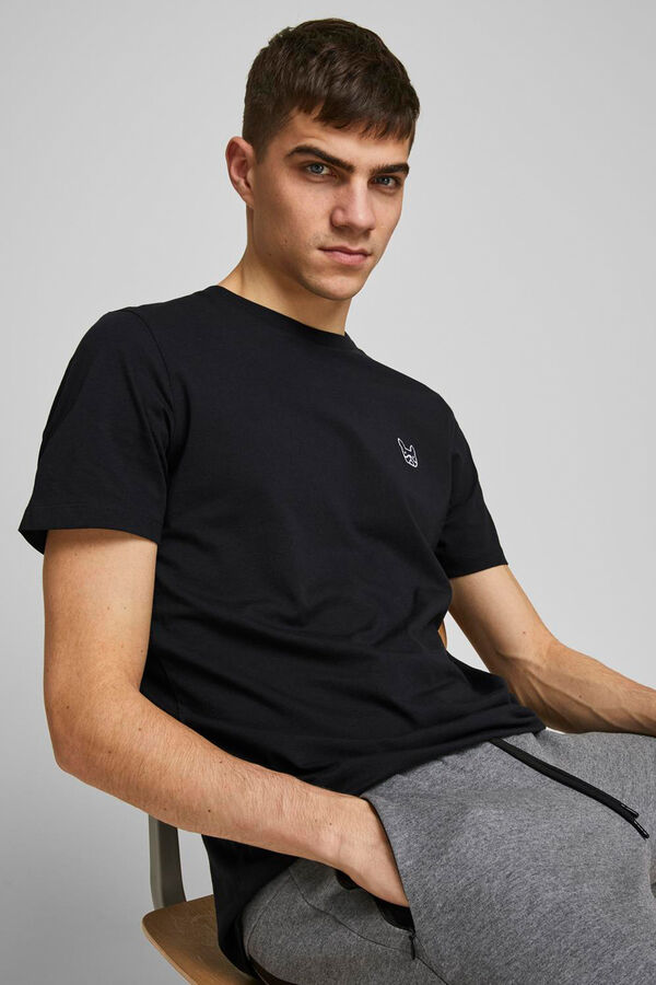 Jack & Jones Camiseta slim fit algod&oacute;n negro