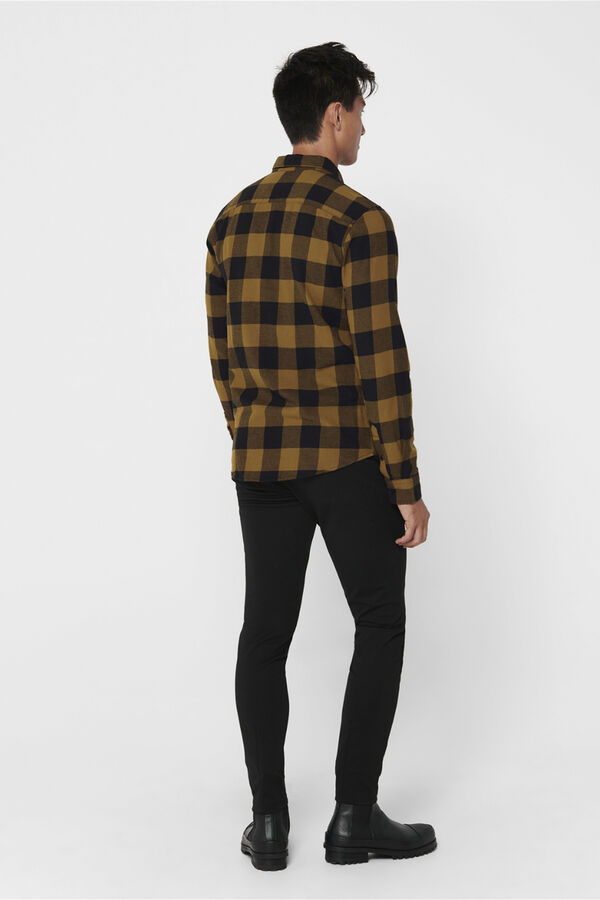 Only & Sons Camisa estampado quadrados cru