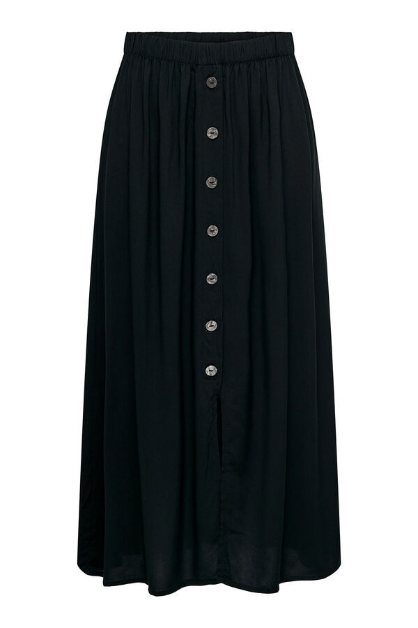 Only Falda midi botones frontales negro
