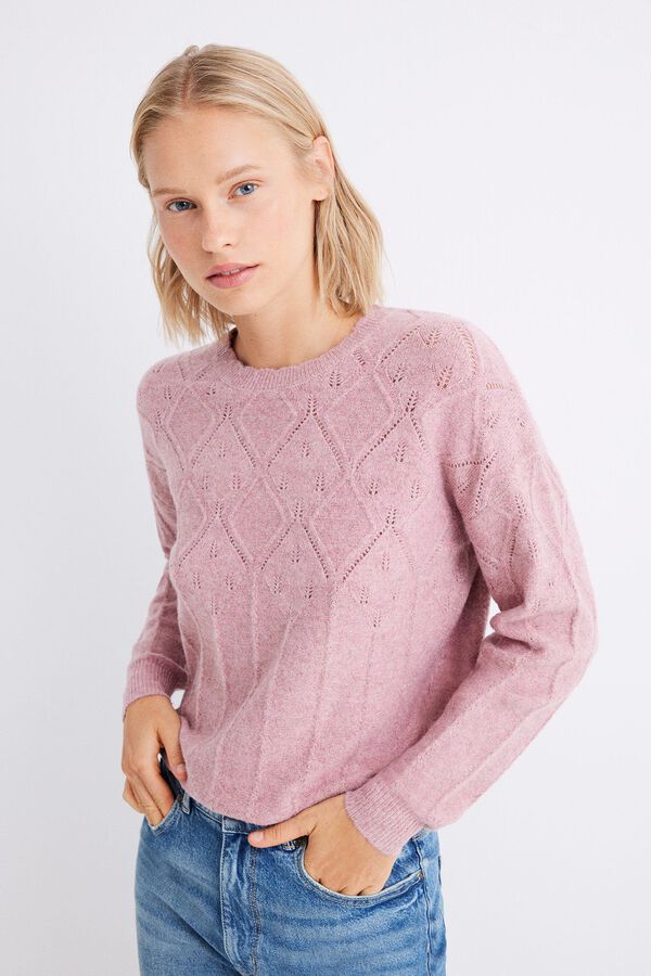 Springfield Jersey pointelle delantero morado/lila