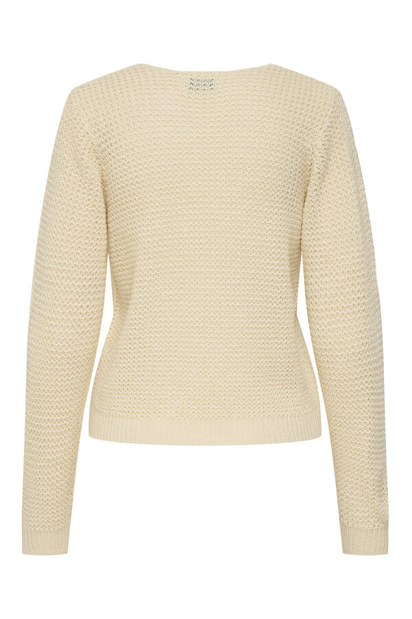 JDY Jersey cuello pico blanco