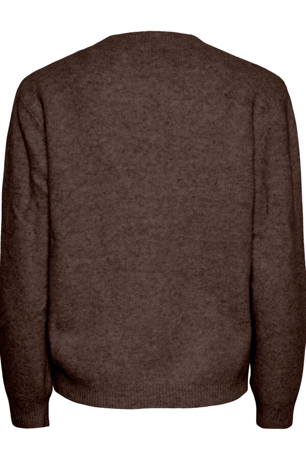 Pieces Jersey jaspeado redondo marr&oacute;n