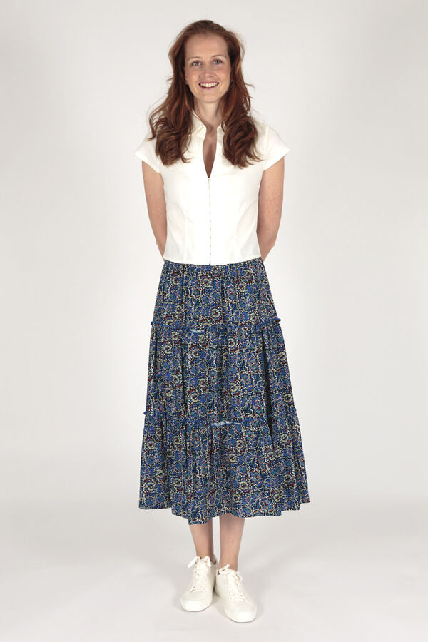 Brave Soul Falda estampada con volantes estampado