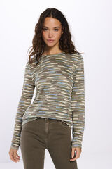 Springfield Camiseta estructura rayas beige