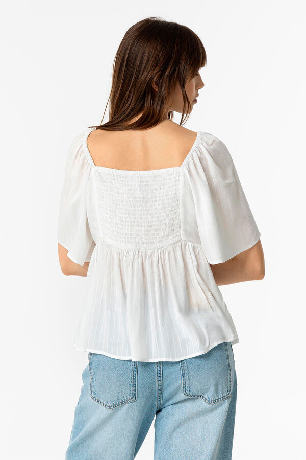 Tiffosi Blusa Combinada Efeito Enrugado branco