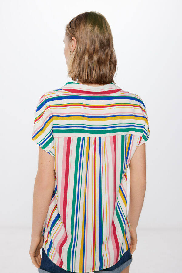 Springfield Blusa Polera Fluida estampado