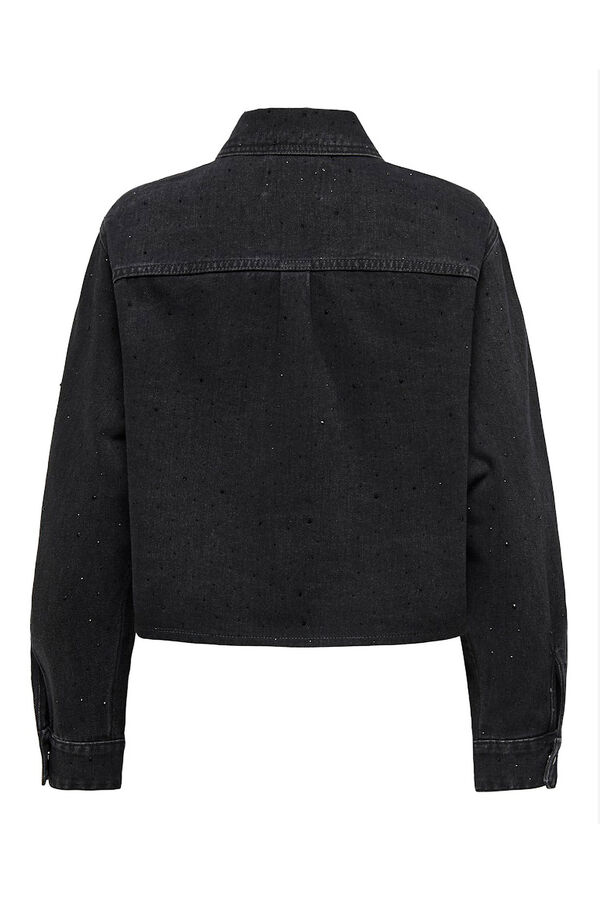 Only Camisa jeans cropped preto