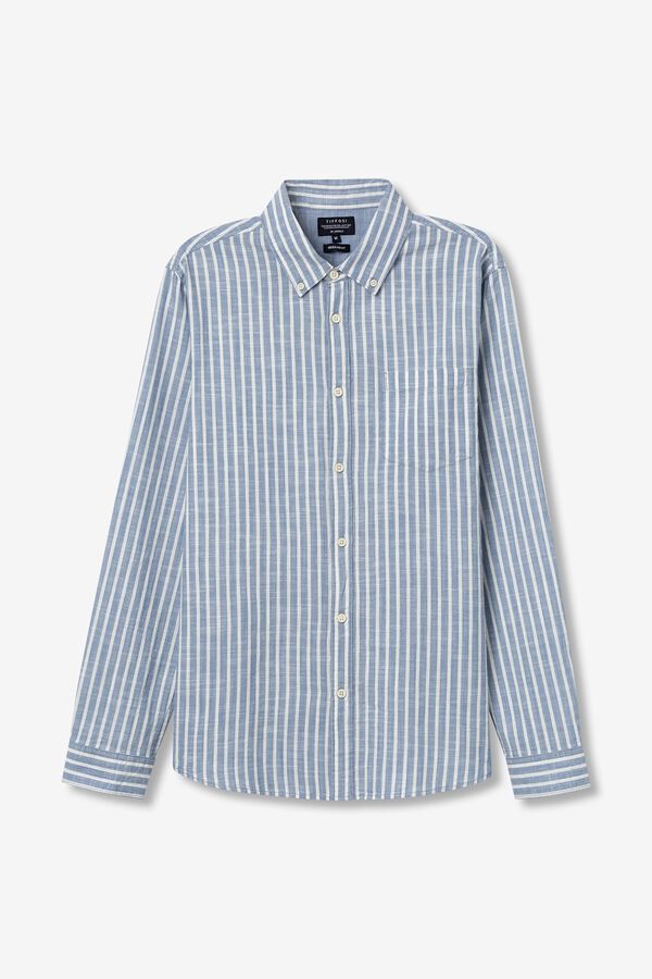 Tiffosi Camisa riscas branca azul