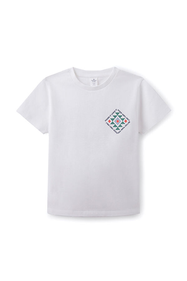 Springfield Kids T-shirt losango &eacute;tnico menino bege