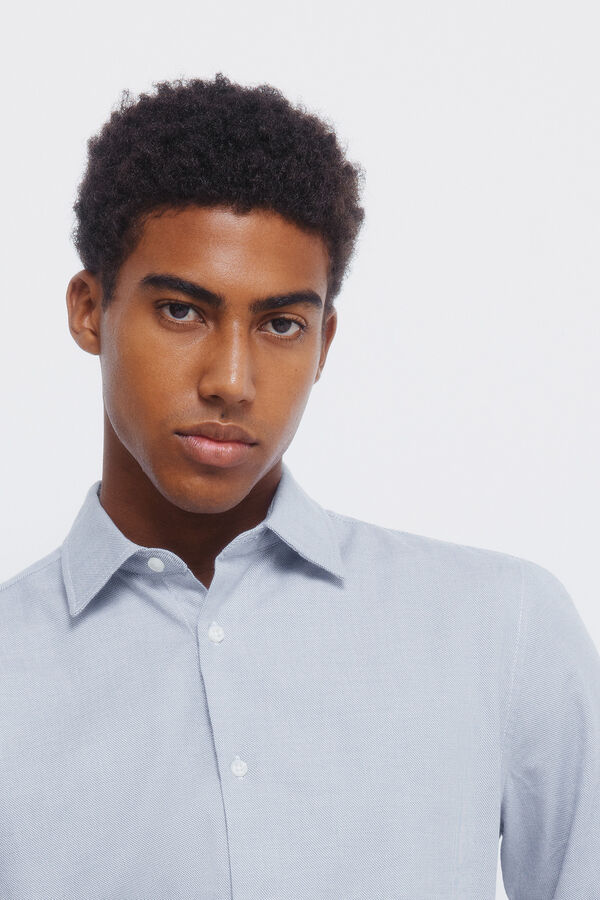 Springfield Camisa vestir estructura azul