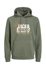 Jack & Jones PLUS Sudadera capucha con detalle estampado PLUS verde