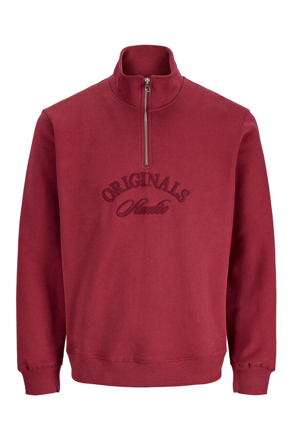 Jack & Jones Sudadera cuello cremallera rojo